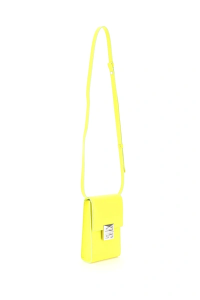 Shop Givenchy Mini 4g Vertical Leather Bag In Yellow