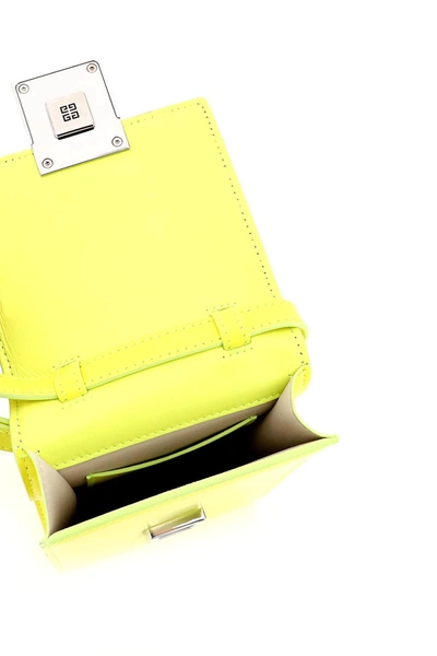 Shop Givenchy Mini 4g Vertical Leather Bag In Yellow