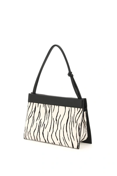 Shop Wandler Hanna Zebra-striped Pony Skin Bag In Black,white