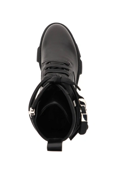 Shop Givenchy Terra Leather Combat Boots In Black
