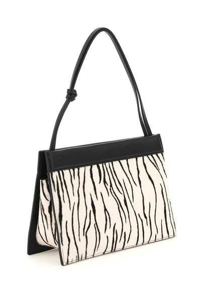 Shop Wandler Hanna Zebra-striped Pony Skin Bag In Black,white