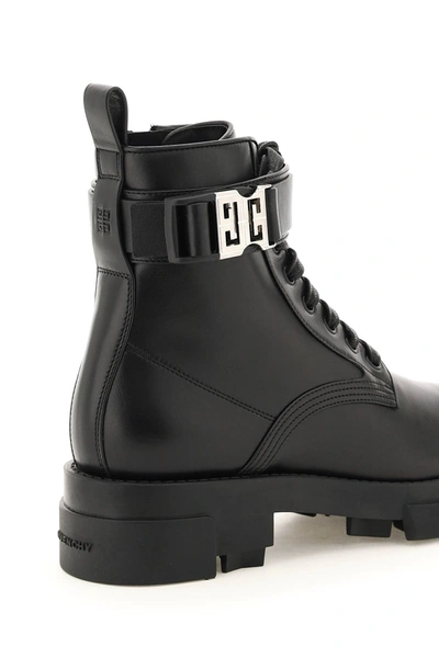 Shop Givenchy Terra Leather Combat Boots In Black