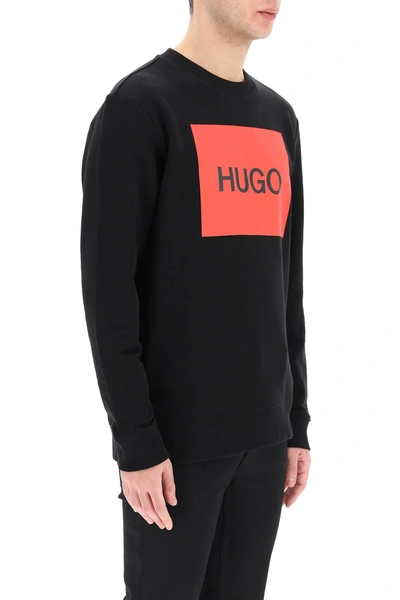 Shop Hugo Logo Box Sweatshirt In Black,red