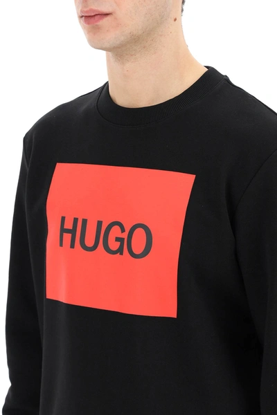 Shop Hugo Logo Box Sweatshirt In Black,red