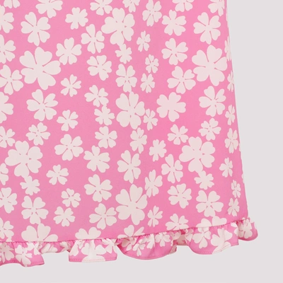 Shop Miu Miu Silk Dress In Pink &amp; Purple