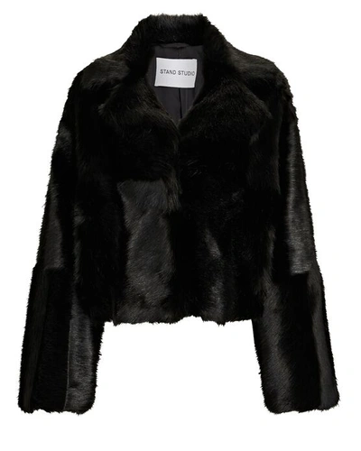 Shop Stand Studio Janet Faux Fur Jacket In Black