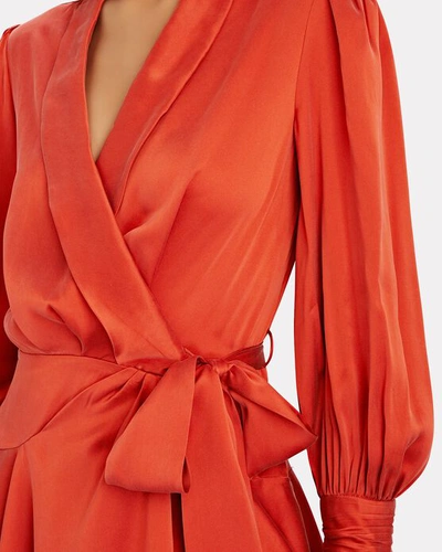 Shop Zimmermann Silk Mini Wrap Dress In Multi
