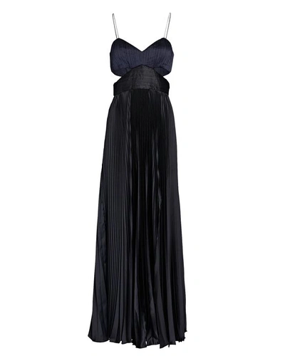 Shop Amur Elodie Two-tone Cut-out Gown In Black