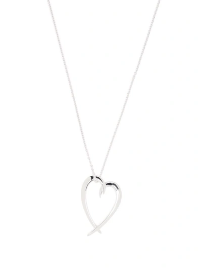 Shaun Leane Hook Heart Diamond Pendant Necklace In Silber