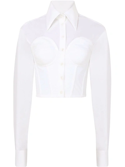 Shop Dolce & Gabbana Corset-style Shirt In Weiss
