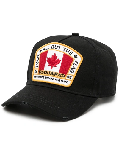 Shop Dsquared2 Flag-patch Baseball Hat In Schwarz