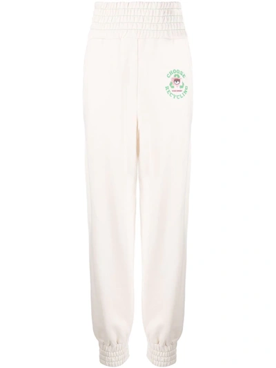 Chiara Ferragni Eyelike Slogan-print Track Pants In Nude