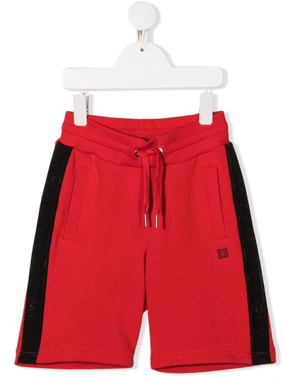 Shop Givenchy Logo-print Track Shorts In Red