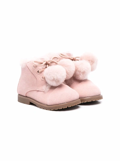 Shop Age Of Innocence Pompom Detail Boots In Pink