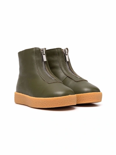 Shop Age Of Innocence Gents Shearling-lined Leather Ankle Boots In Green