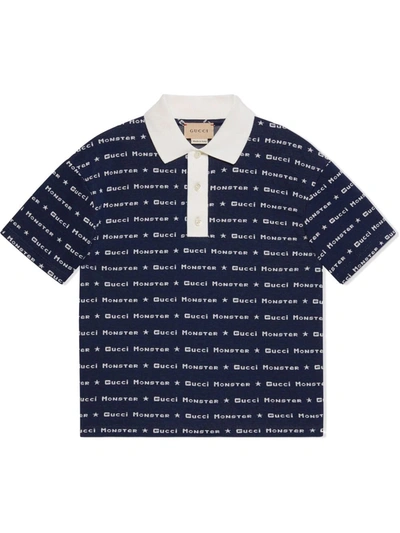 GUCCI LOGO-LETTERING POLO SHIRT 