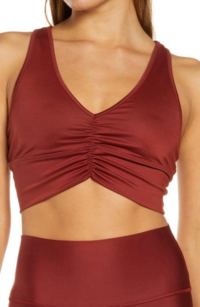 Shop Alo Yoga Wild Thing Bra In Cranberry
