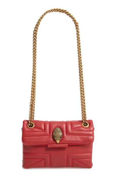 Shop Kurt Geiger Mini Kensington Leather Shoulder Bag In Red