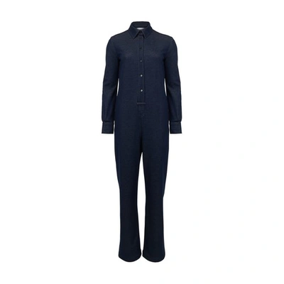 Shop Max Mara Oggetti Cotton Jumpsuit In Blu