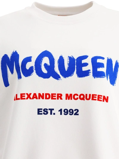 Shop Alexander Mcqueen "graffiti" Sweatshirt In White