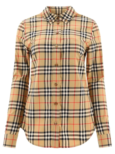 Shop Burberry "lapwing" Shirt In Beige