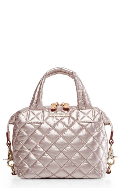 Shop Mz Wallace Micro Sutton Tote In Rose Gold Metallic