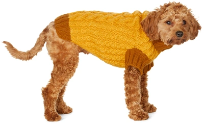 Shop Lish Yellow Medium Wool Cable Wilmot Sweater In Mustard & Yellow