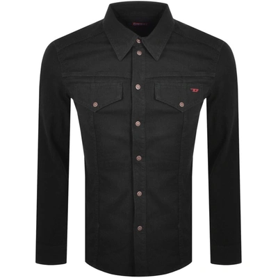 Shop Diesel D Westy Long Sleeved Denim Shirt Black