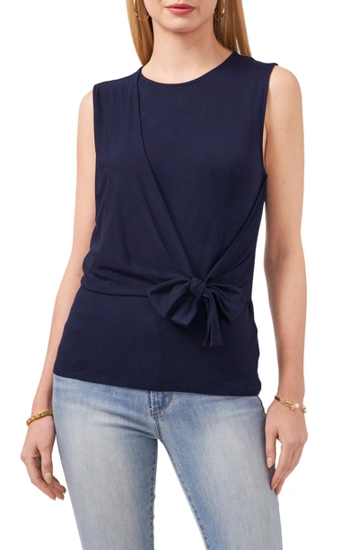 Shop Vince Camuto Tie Front Sleeveless Top In Classic Navy