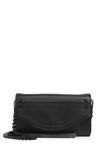 Shop Aimee Kestenberg Delancey Leather Chain Wallet Crossbody In Black W/ Black