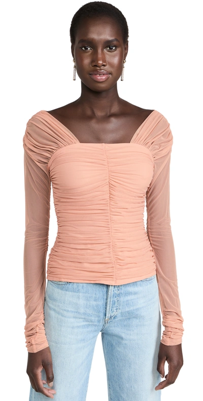 Shop A.l.c Jackie Ruched Top In Dusty Coral