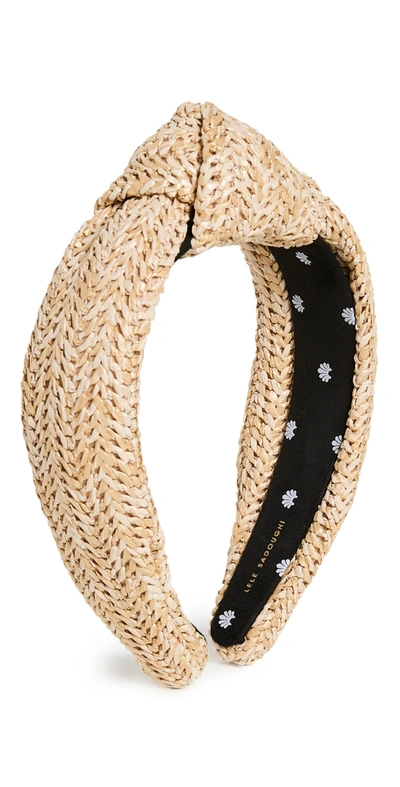 Shop Lele Sadoughi Raffia Knotted Headband Natural