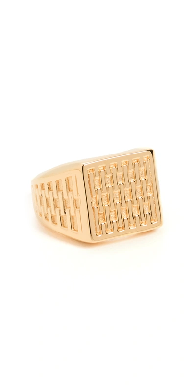 Shop Missoma Fused Wove Signet Ring In Gold