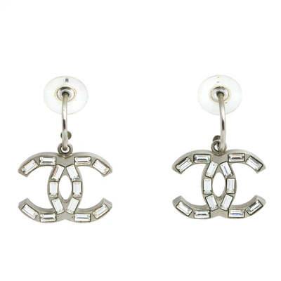 chanel silver earrings dangle