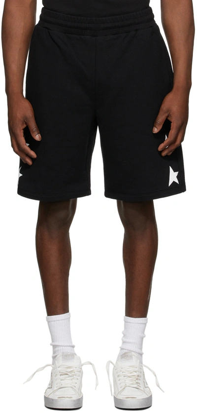 Shop Golden Goose Black Diego Star Bermuda Shorts In Black/white