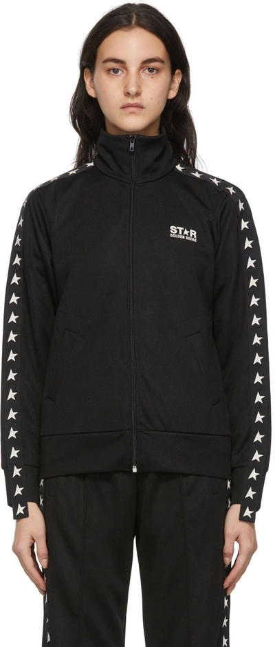 Shop Golden Goose Black Denise Star Zip-up Sweatshirt In Black/white