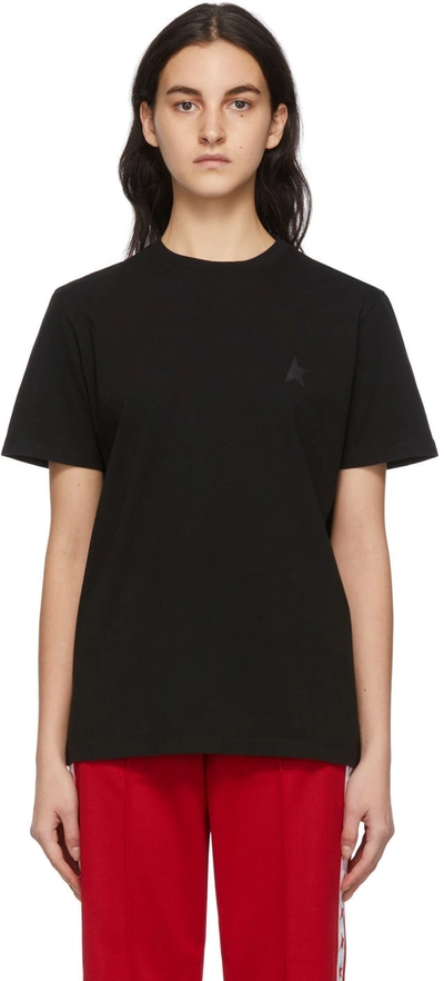 Shop Golden Goose Black Star Logo T-shirt In Black/white