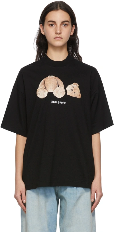 Shop Palm Angels Black Bear T-shirt In Black Brown