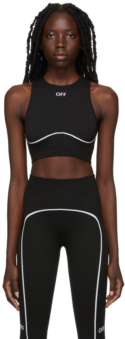 Shop Off-white Black Seamless Sports Top In Black White