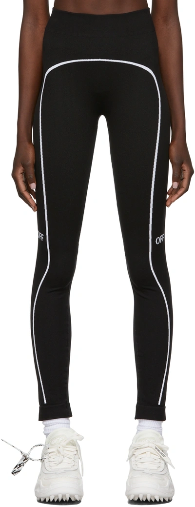 Shop Off-white Black Active Seamless Sport Leggings In Black White