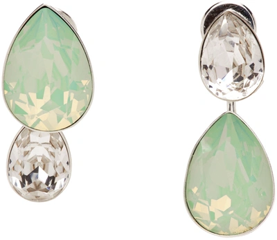 Shop Mounser Silver & Green Terra Earrings In Sea