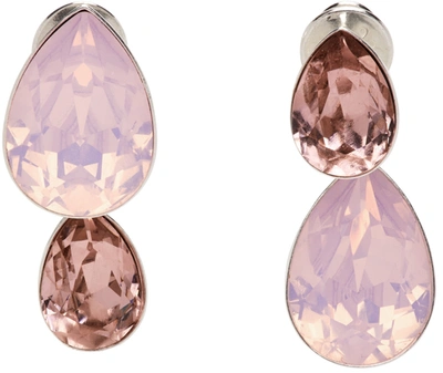 Shop Mounser Silver & Pink Mismatched Terra Earrings In Powder