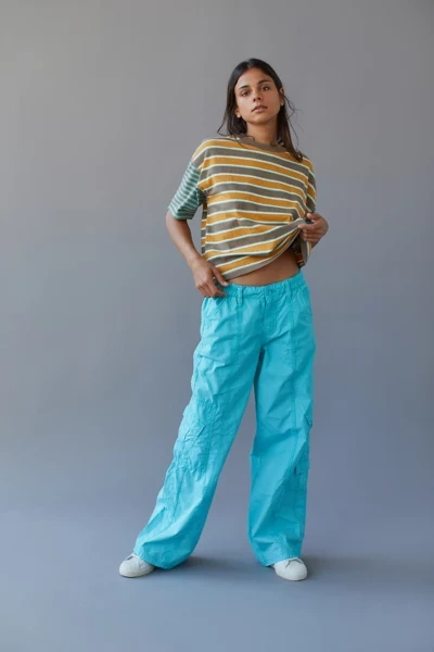 Shop Urban Outfitters Y2k Low-rise Cargo Pant In Light Blue
