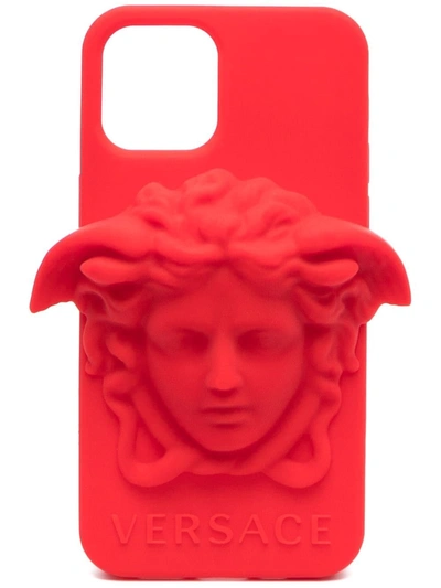 Shop Versace Cover For Iphone 12 Pro With Medusa Motif In Red