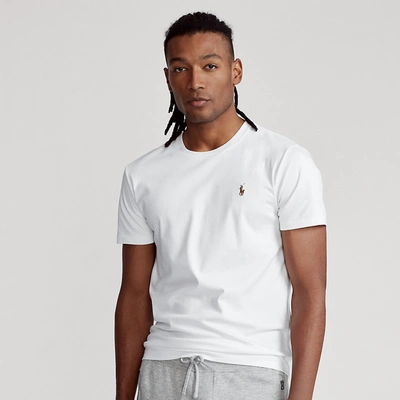 Shop Ralph Lauren Custom Slim Fit Soft Cotton T-shirt In White