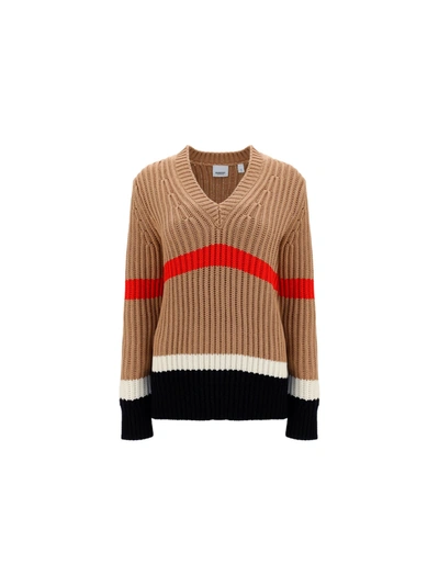 Shop Burberry Women's Brown Wool Sweater