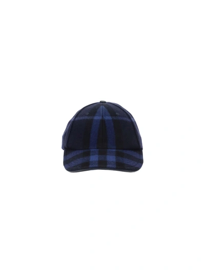 Shop Burberry Men's Blue Wool Hat