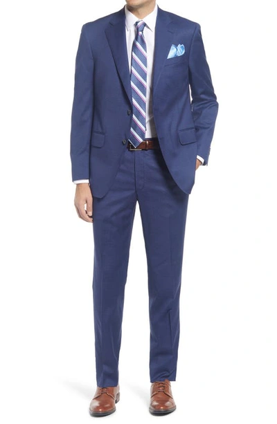 Shop Peter Millar Tailored Plaid Wool Suit In Blue