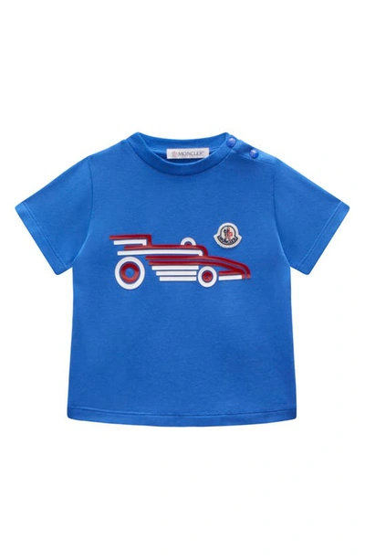 Shop Moncler Kids' Racecar Graphic Tee In Blue