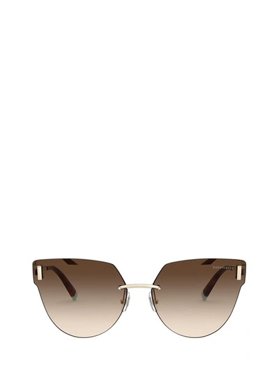 Shop Tiffany & Co Tiffany Tf3070 Pale Gold Sunglasses